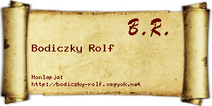 Bodiczky Rolf névjegykártya